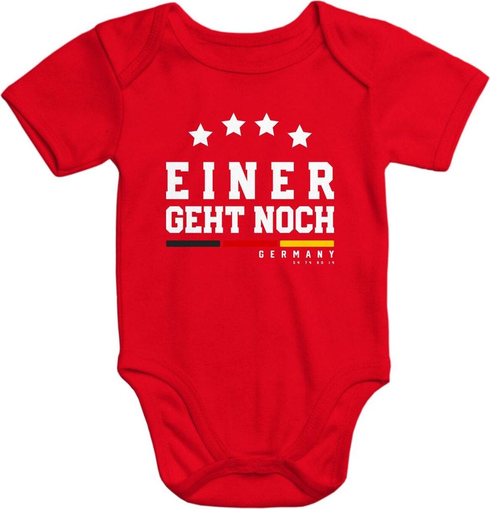 Baby Body Fußball WM Einer geht noch Stern Sterne Weltmeisterschaft 2018 World Cup Moonworks dunkel-rot 12-18 Monate