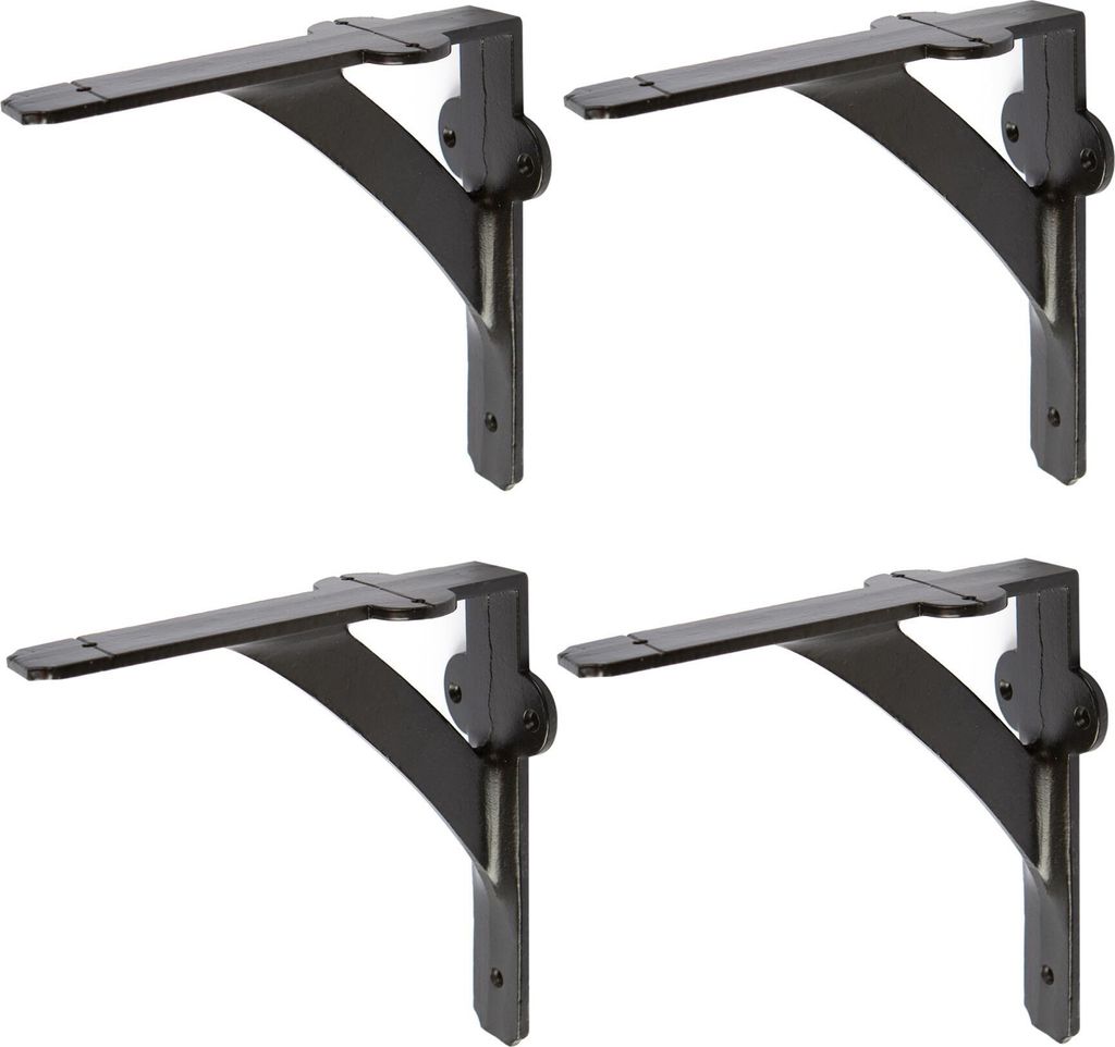 4x Eisenregal-Halterung Gusseisen Antike Vintage Wandhalterungen 150mm Schwarz