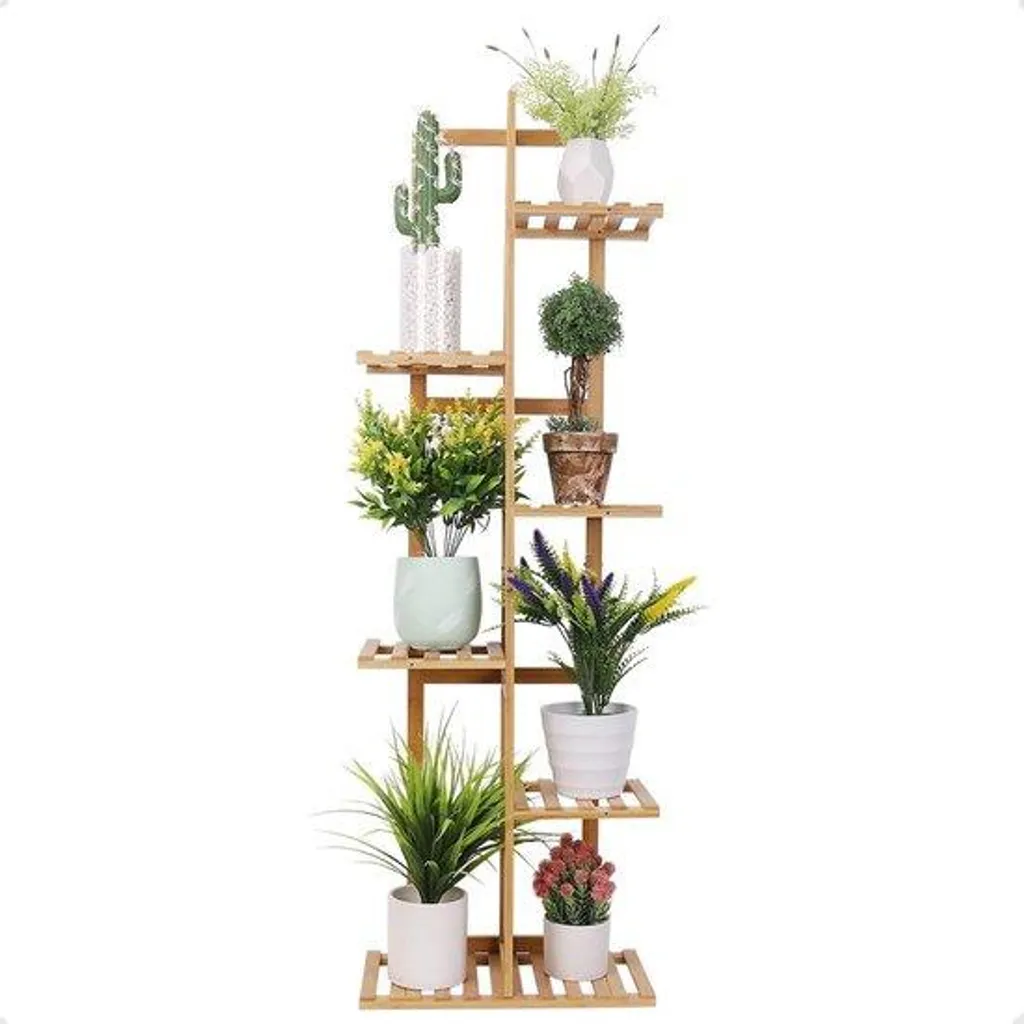 Support plantes pour balcon et salon porte-fleurs en bambou