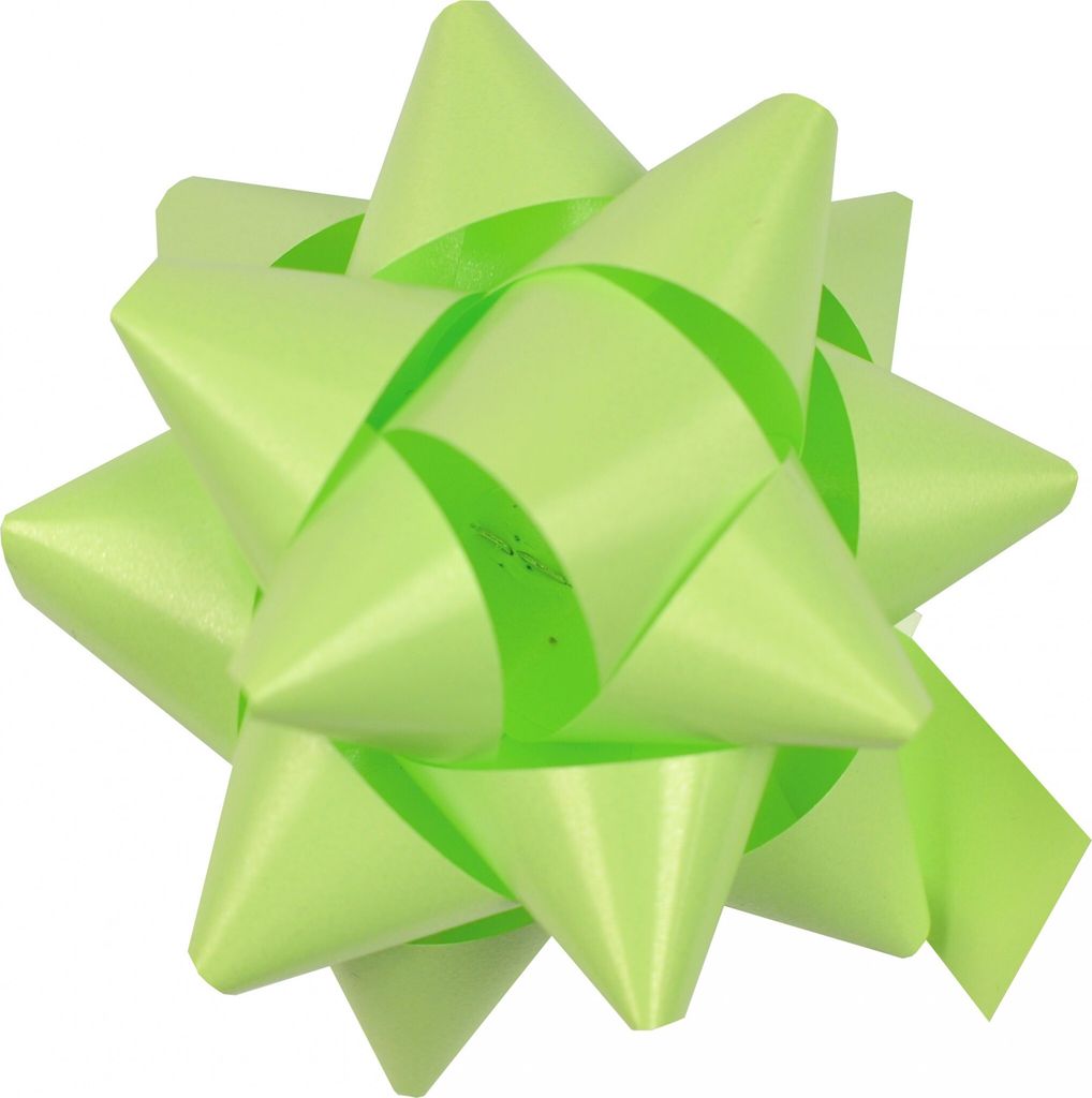10 Geschenkschleifen Rosetten 8cm , Farbe:hell grün