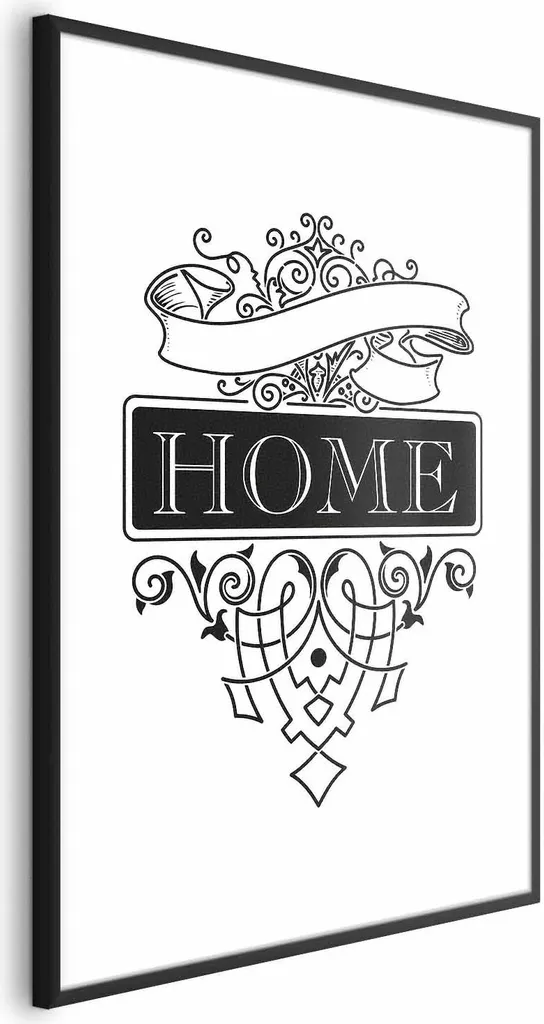 Poster Home 40x60 cm con cornice nera con margine