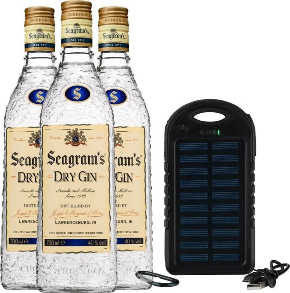 3 Seagrams + Genf USA 210 cl 40,0 % Batteria esterna in Immagine del prodotto 