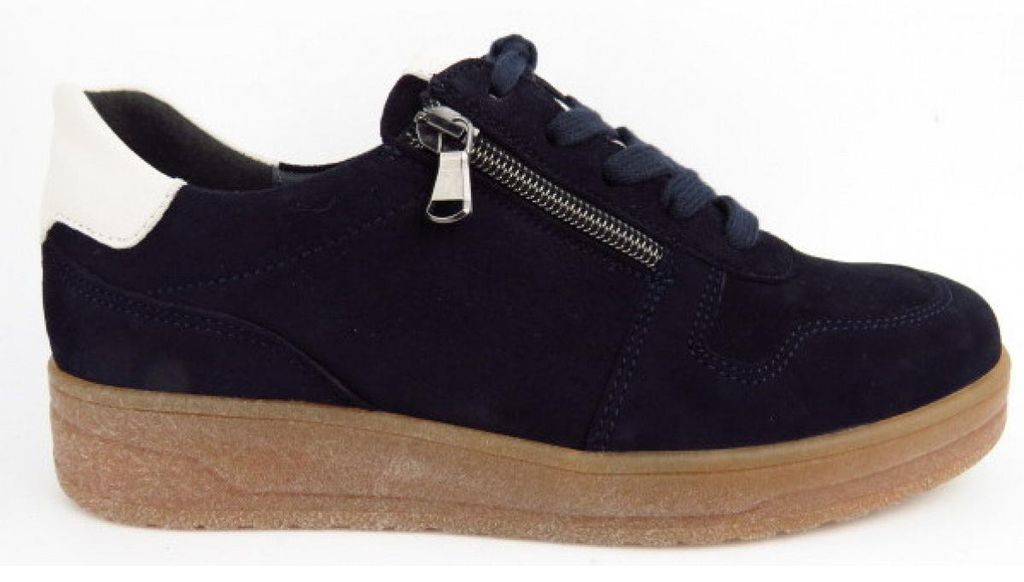 Semler Verona midnight creme sportlicher Schnürer Blau in Gr. 43
