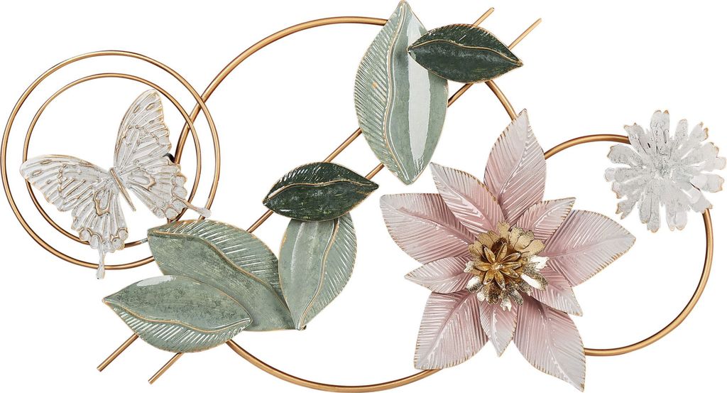 BELIANI Wanddekoration Mehrfarbig Eisen Blumen Schmetterling Einteilig Handgemacht Modern Wandobjekt Wanddeko Schlafzimmer Wohnzimmer Flur Esszimmer