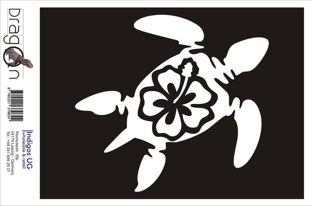 Aufkleber / Autoaufkleber - JDM / Die cut / Auto / OEM - Schildkröte Hawaii - 120x100 mm silber - Heckscheibe / Heckscheibenaufkleber