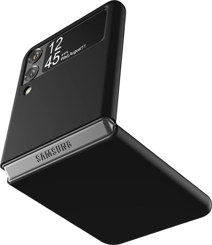 Silikon Hülle für Samsung Galaxy Z Flip 3 Schutzhülle Matt Schwarz Backcover Handy Case