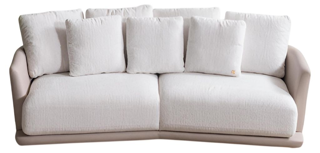 Wohnzimmer Polstercouch Weißer 3-Sitzer Designer Stoffsofa
