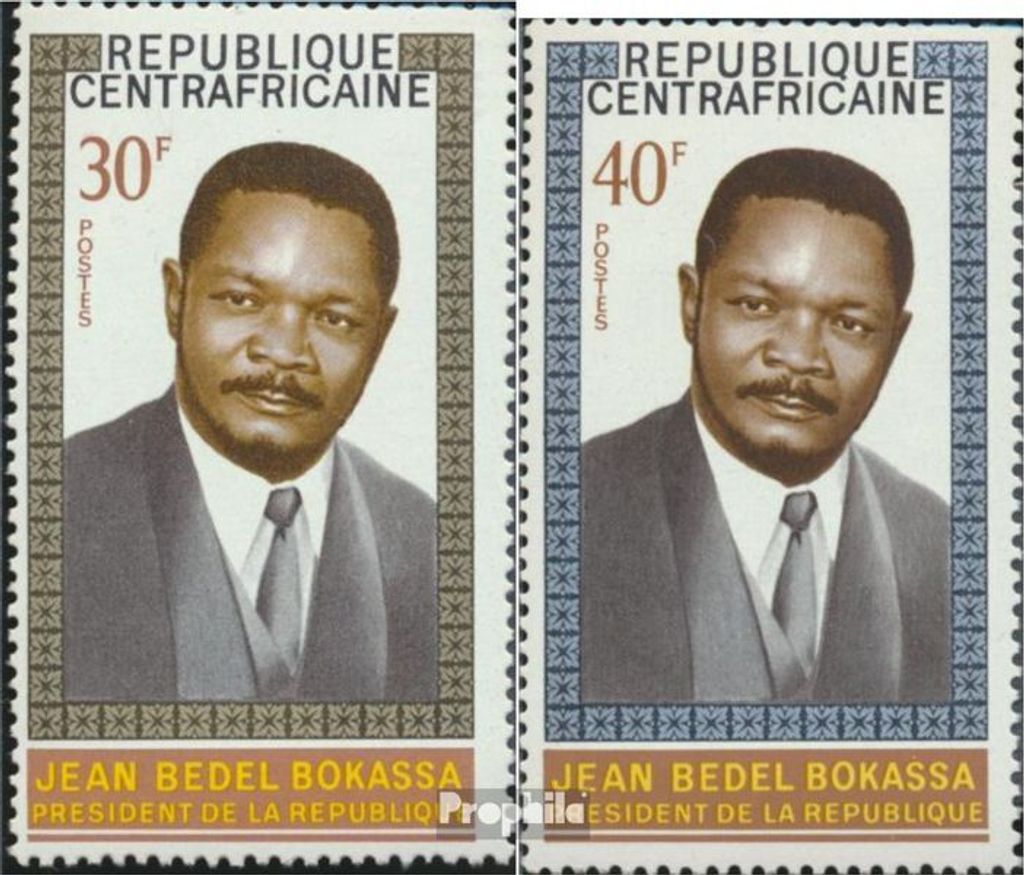 Briefmarken Zentralafrikanische Republik 1970 Mi 219-220 (kompl.Ausg.) postfrisch Präsident Bokassa