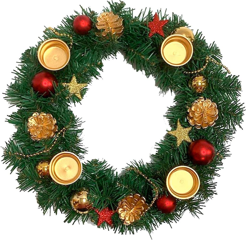 Adventskranz Ø35cm mit Kerzenhalter Produktbild 