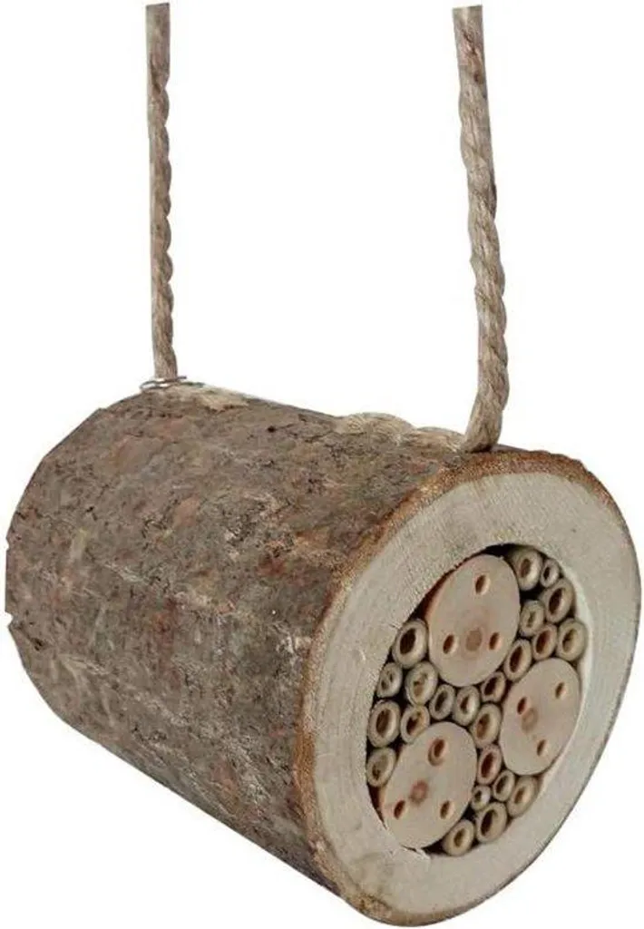 Hôtel à insectes 15cm en bois de peuplier - Finition naturelle beige/marron