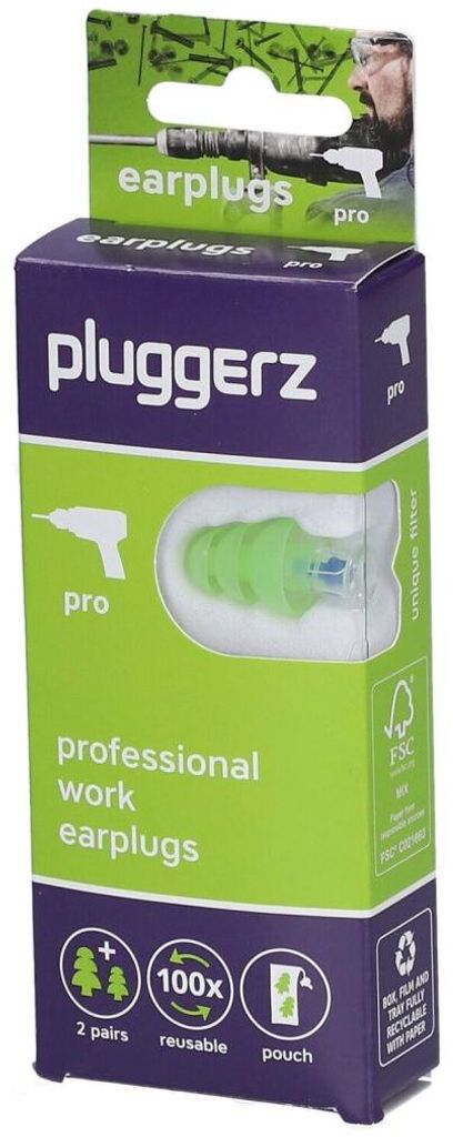 Pluggerz, Pro, Ohrstö psel, Grü n, 4 Stü ck Produktbild 