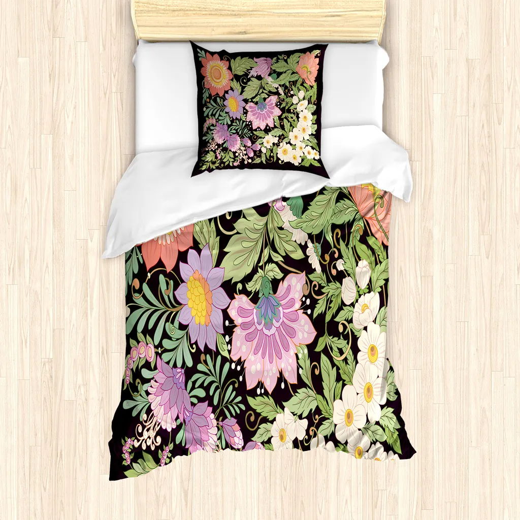 Total Look Camera da Letto: Copripiumino ABAKUHAUS Fiori Marroni