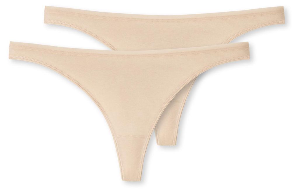 Schiesser Damen 2 er Pack String Gr. 38 sand