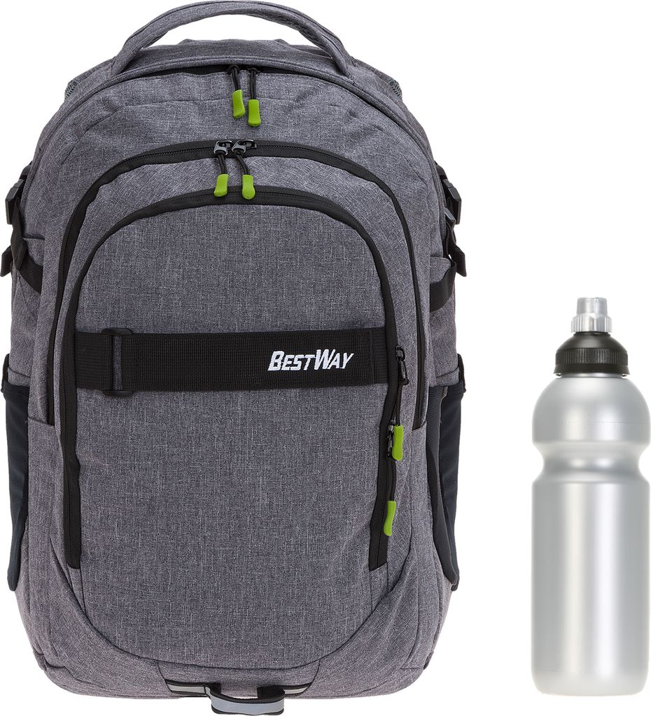 Schulrucksack Schultasche Jungen Bestway Evolution Packer Rucksack Schulmappe Brustgurt Polsterrücken Laptopfach Mädchen 40177-1701 Dark Side Gra...