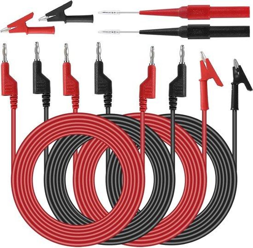 Isolierklemmen für Multimeter - 4 Stück - 4 mm - geisolte Krokodilklemmen
