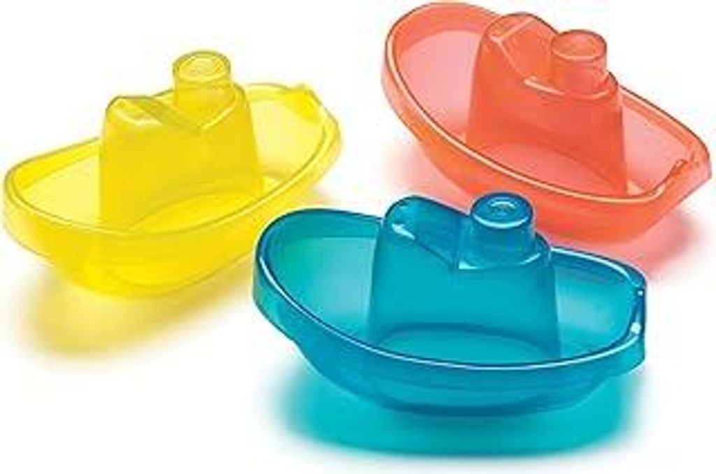 Playgro Badeboote 3er Set – Buntes Wasserspielzeug für Babys ab 6 Monaten, Fördert Motorik & Sinne – Schwimmende Boote für Badewanne, Pool &...