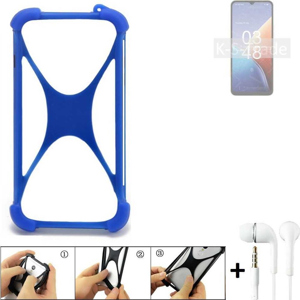 Bumper kompatibel mit UMIDIGI F3 5G Schutzhülle Handyhülle Silikon Schutz Hülle Cover Case Silikoncase Silikonbumper TPU Softcase Smartphone, Blau