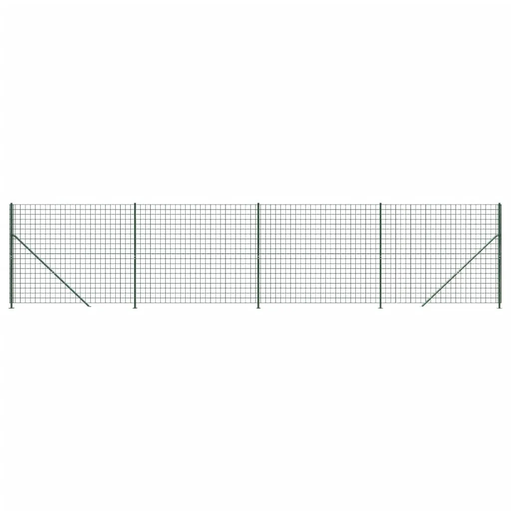 Recinzione Rete Metallica Verde 1,4x10m con Flangia | The Living Store