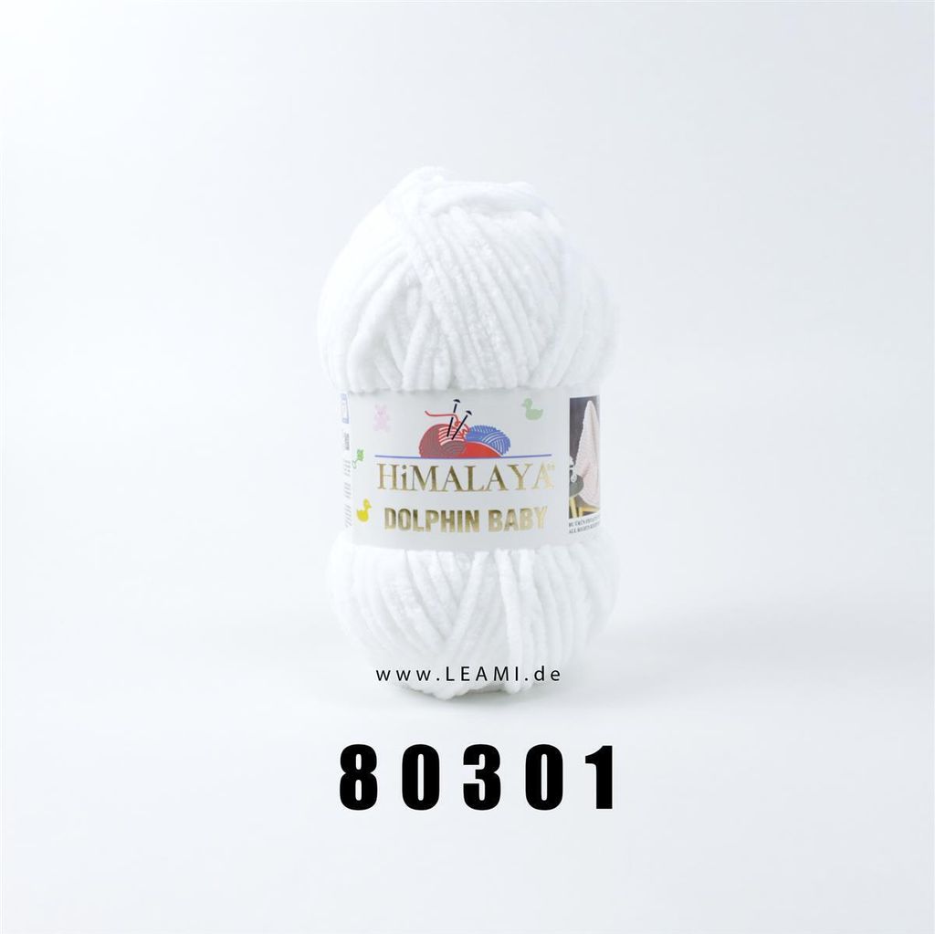 Himalaya Dolphin Baby super Bulky Chenille Garn Wolle strickgarn 100 gr 80301 - Weiss
