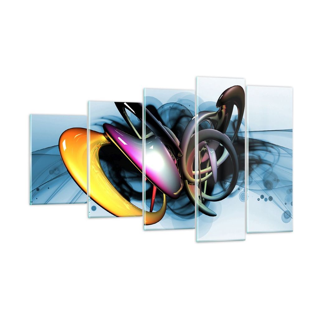 Bilder auf glas - Cyberspace Abstraktion Modell - 100x60cm - Glasbilder - Wandbilder - Kunstdruck - zum Aufhängen bereit - Wanddekoration aus Glas...