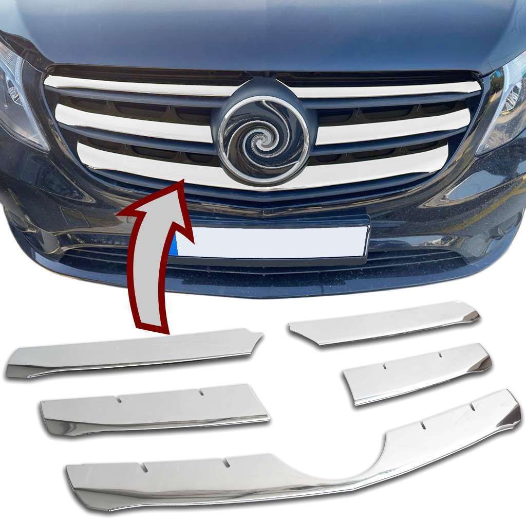 Edelstahl Kühlergrillleisten chrom für MERCEDES VITO W447 | Produktbild 