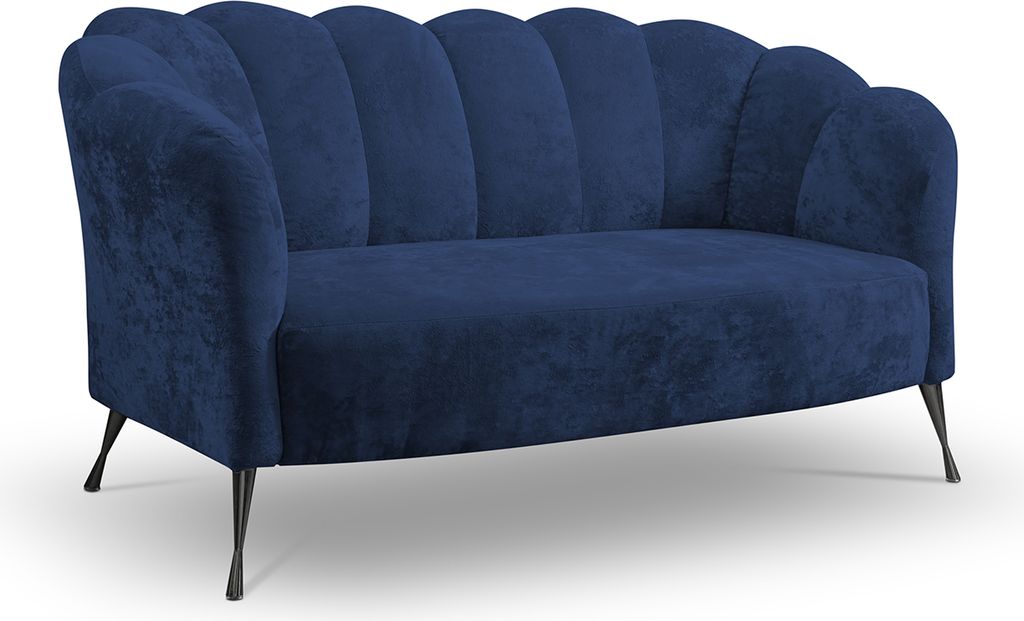 2-Sitzer Sofa Couch ADRIA eureka 2127 schwarz Muschel 155 x 78 x 83cm