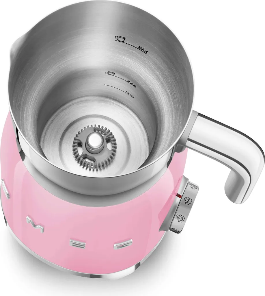 Smeg MFF01PKEU Mousseur à lait induction 500W rose avec 6 programmes