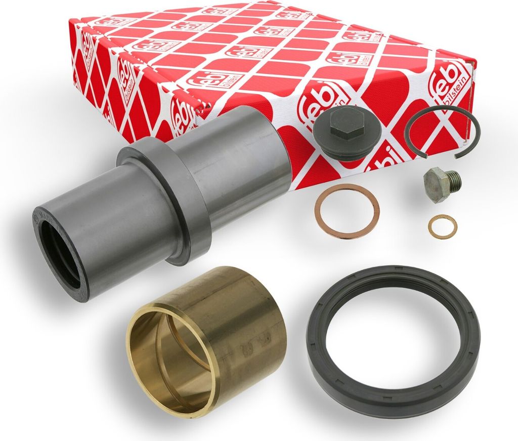 FEBI BILSTEIN Reparatursatz Achsschenkelbolzen 05875 Vorne unten beidseitig passend für MERCEDES-BENZ ACTROS 119mm 1mm Kupfer 10mm 50 64mm 1,939kg