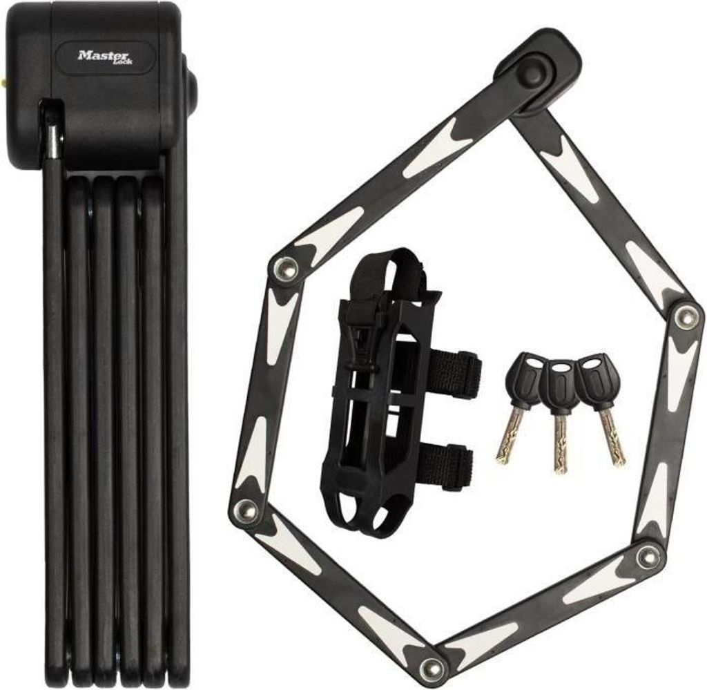 Fahrrad Faltschloss Master Lock 8333EURDPRO, Gehärteter Stahl, 220 mm, 3 Schlüssel, ART & Sold Secure
