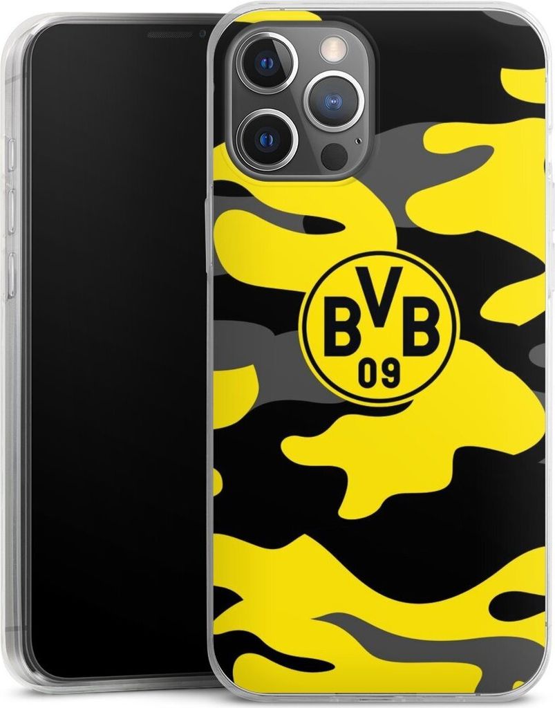 DeinDesign Slim Hülle für Apple iPhone 12 Pro Max Silikon Case Ultra Dünn Handyhülle BVB Borussia Dortmund Fanartikel