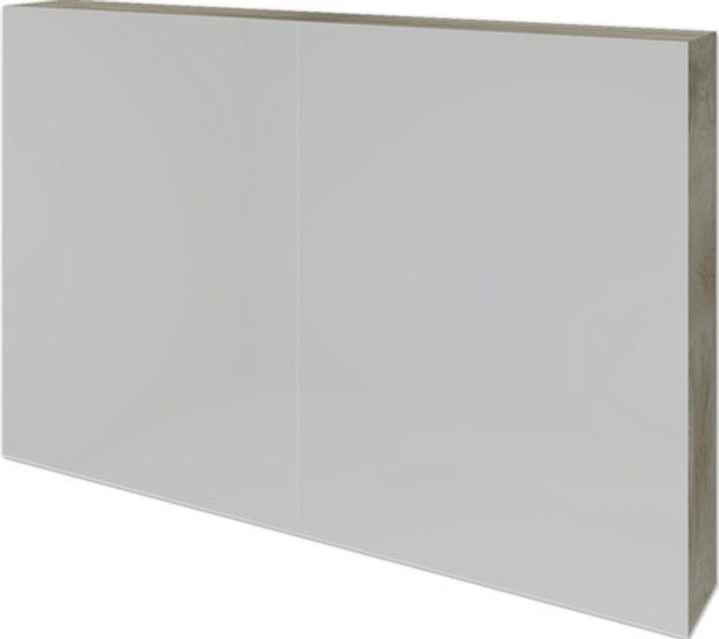 Spiegelschrank Sanox 100 x 12 x 65 cm grain oak 2-türig doppelt verspiegelt