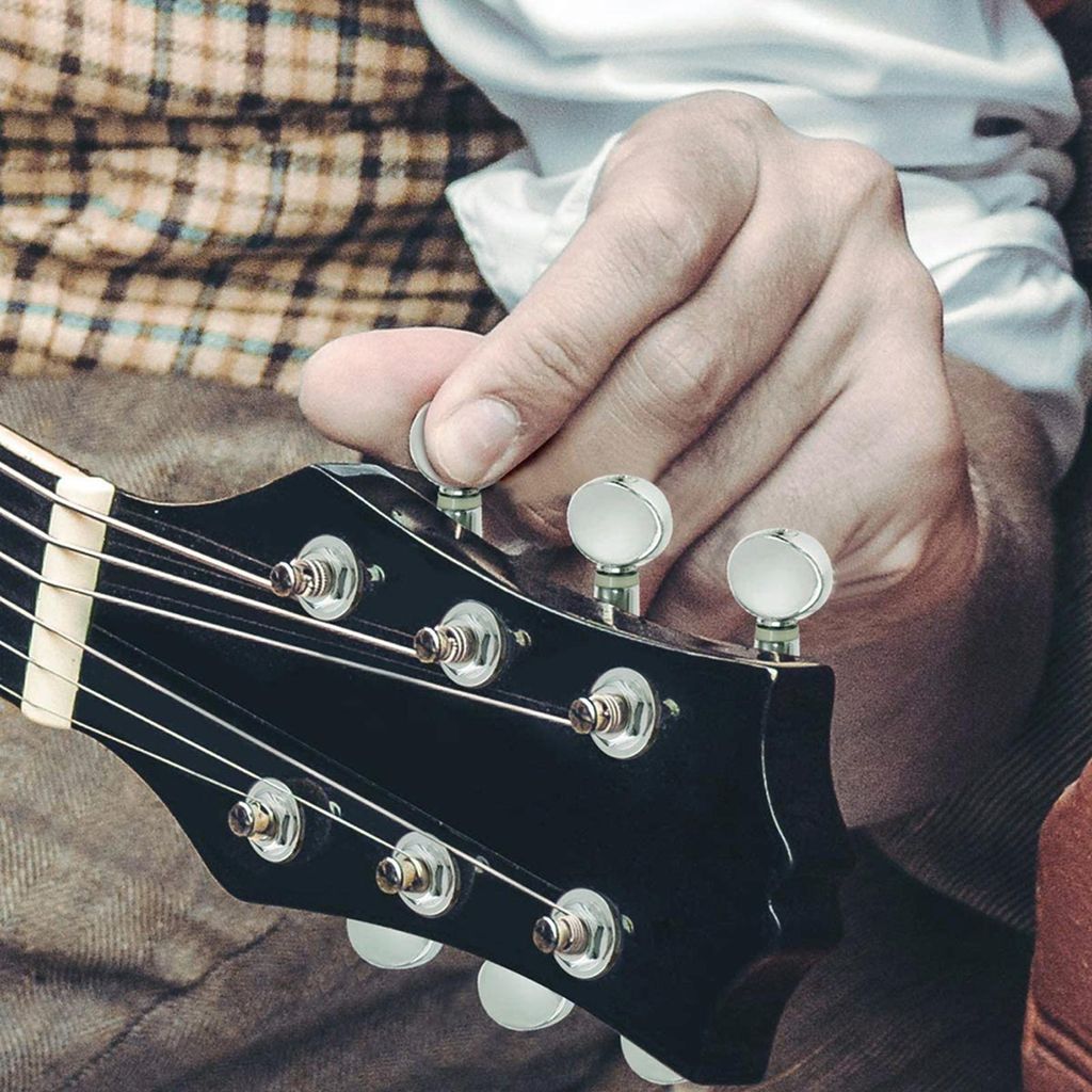 Stimmwirbel für Gitarrensaiten, Maschinen, versiegelte Mechaniken, Tasten, ovaler Knopf, 6 rechts, für elektrische oder akustische Gitarren, Chro...