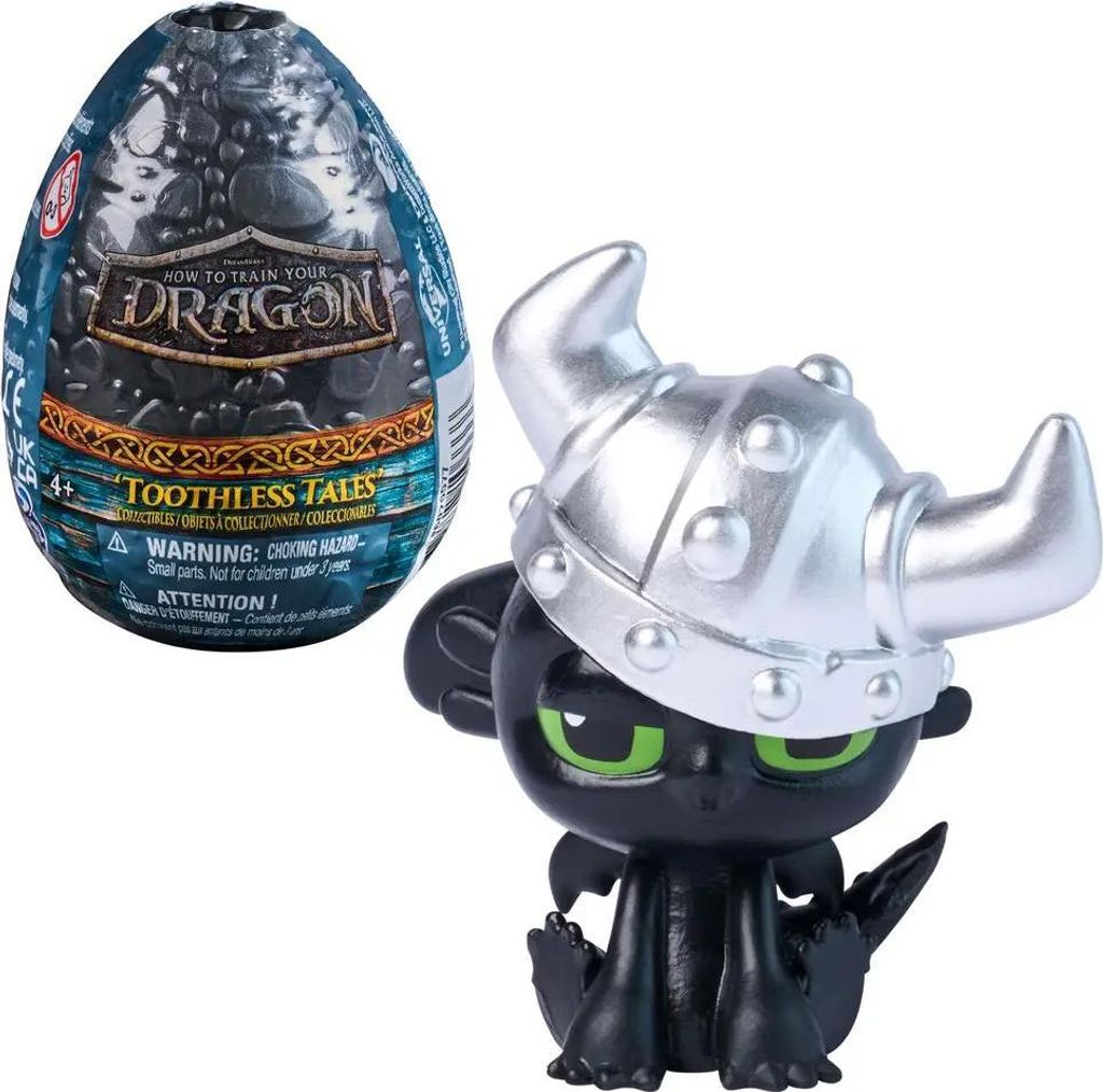 DreamWorks Dragons Drachenzähmen leicht gemacht - Ohnezahn Sammelfigur im Ei, ca. 5 cm, sortiert, Sammelfigur, Cartoon, 100 g