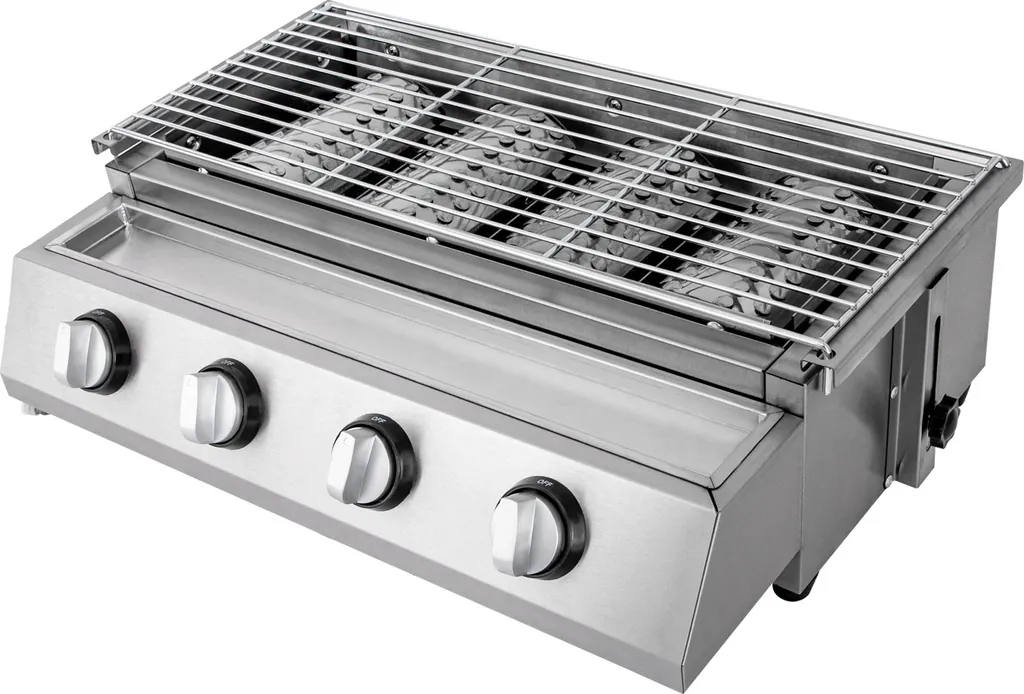 Barbecue à gaz sans fumée fini les flammes avec hauteur réglable Pro