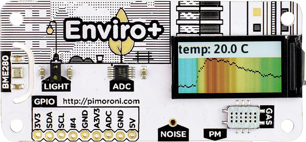 Module Enviro + Air Quality pHAT avec Écran LCD et Capteurs Multiples