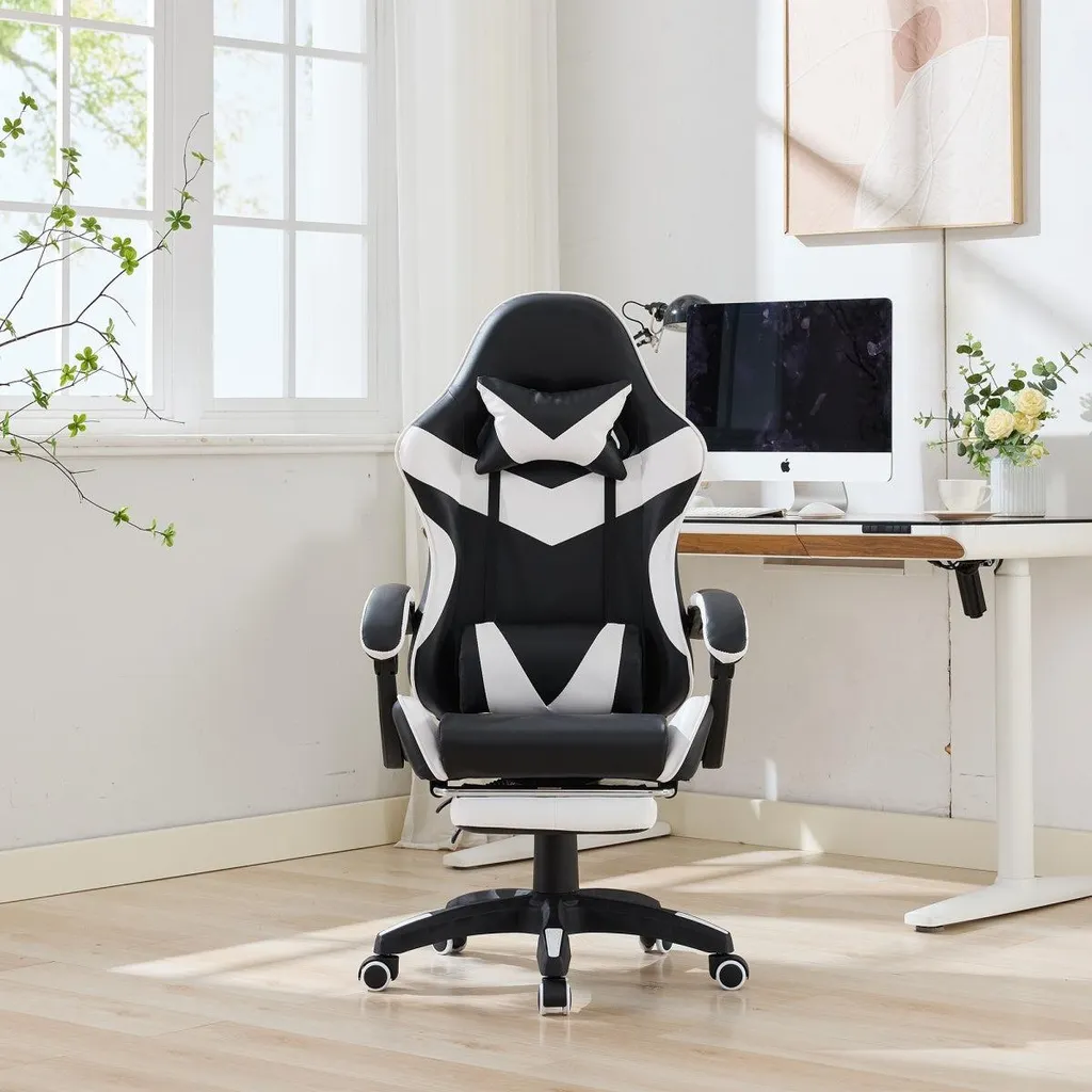 Fauteuil de Bureau Gaming Ergonomique Inclinable avec Repose-Pieds