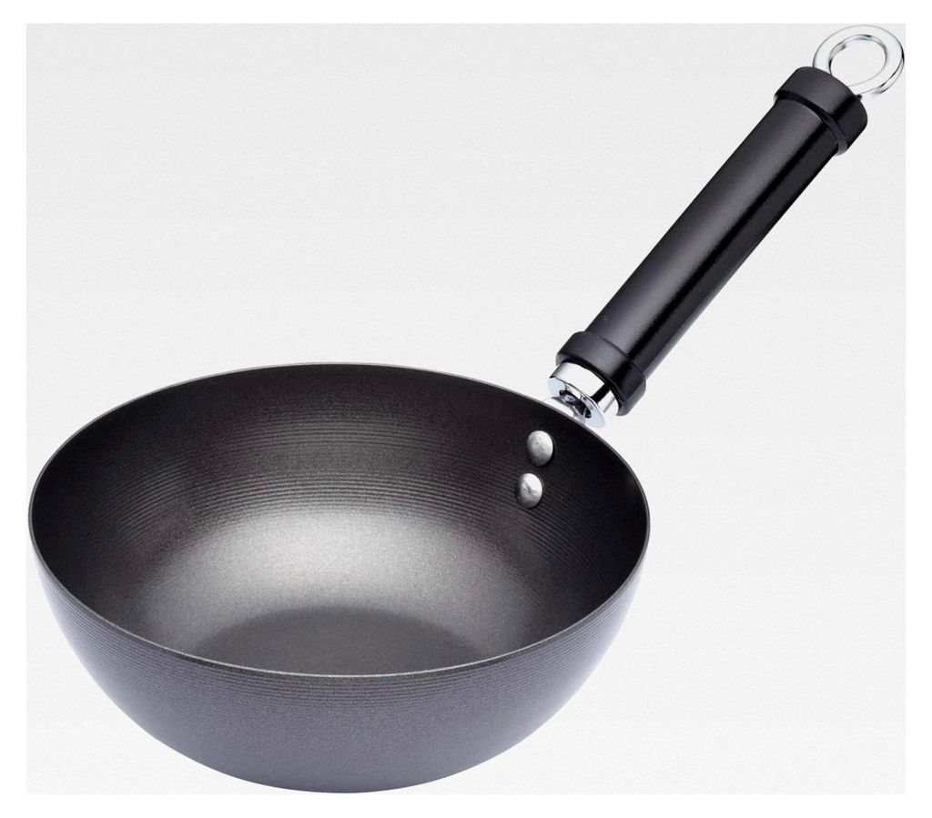 Antihaft-Wok Kohlenstoffstahl für Induktion - 20 cm - geeignet für alle Wärmequellen - kleine Wok-Pfanne