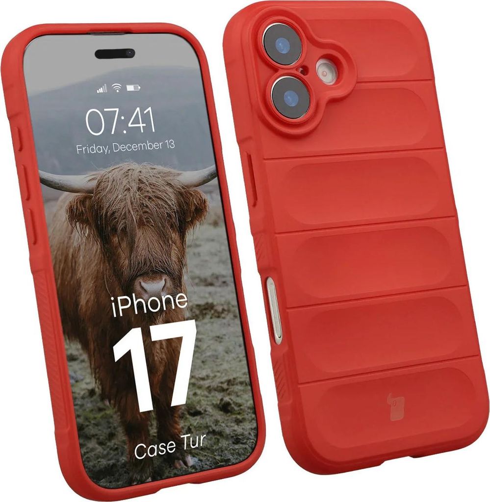 Robuste Handyhülle für iPhone 17, Bizon Case Tur, Rot