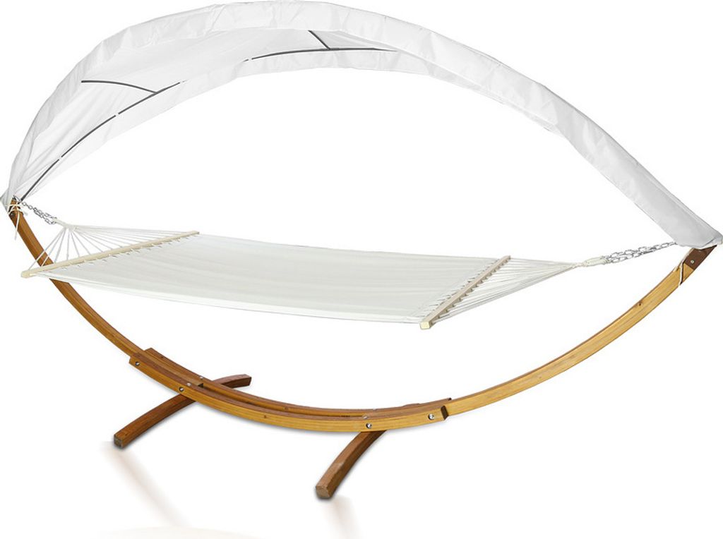 TolleTour Hängematte mit Gestell Lärchenholz Hängematten Hängesitz Hängemattenset Outdoor Relax Stabhängematte 415cm