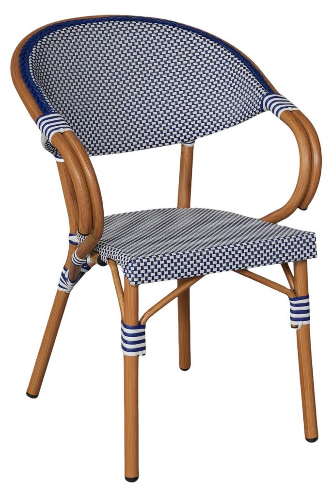 Stapelbare Gartenstühle Mobili Rebecca Camellia 84x57x57 Aluminium PVC, PET Blau Weiß Klassisch 2er-Set
