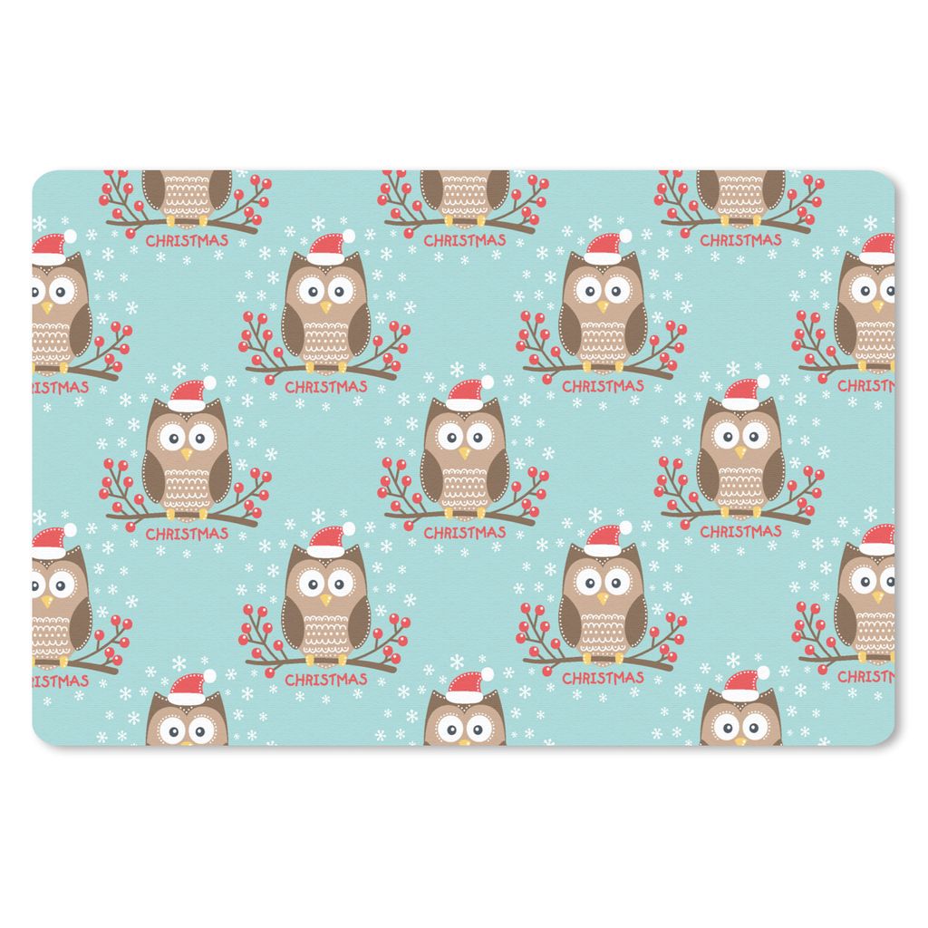MuchoWow Mauspad Mousepad Schnittmuster - Eule - Weihnachten 27x18 cm - Mousepads - Maus Mat - Pad - Mausunterlage - Büroartikel - Desk Matten