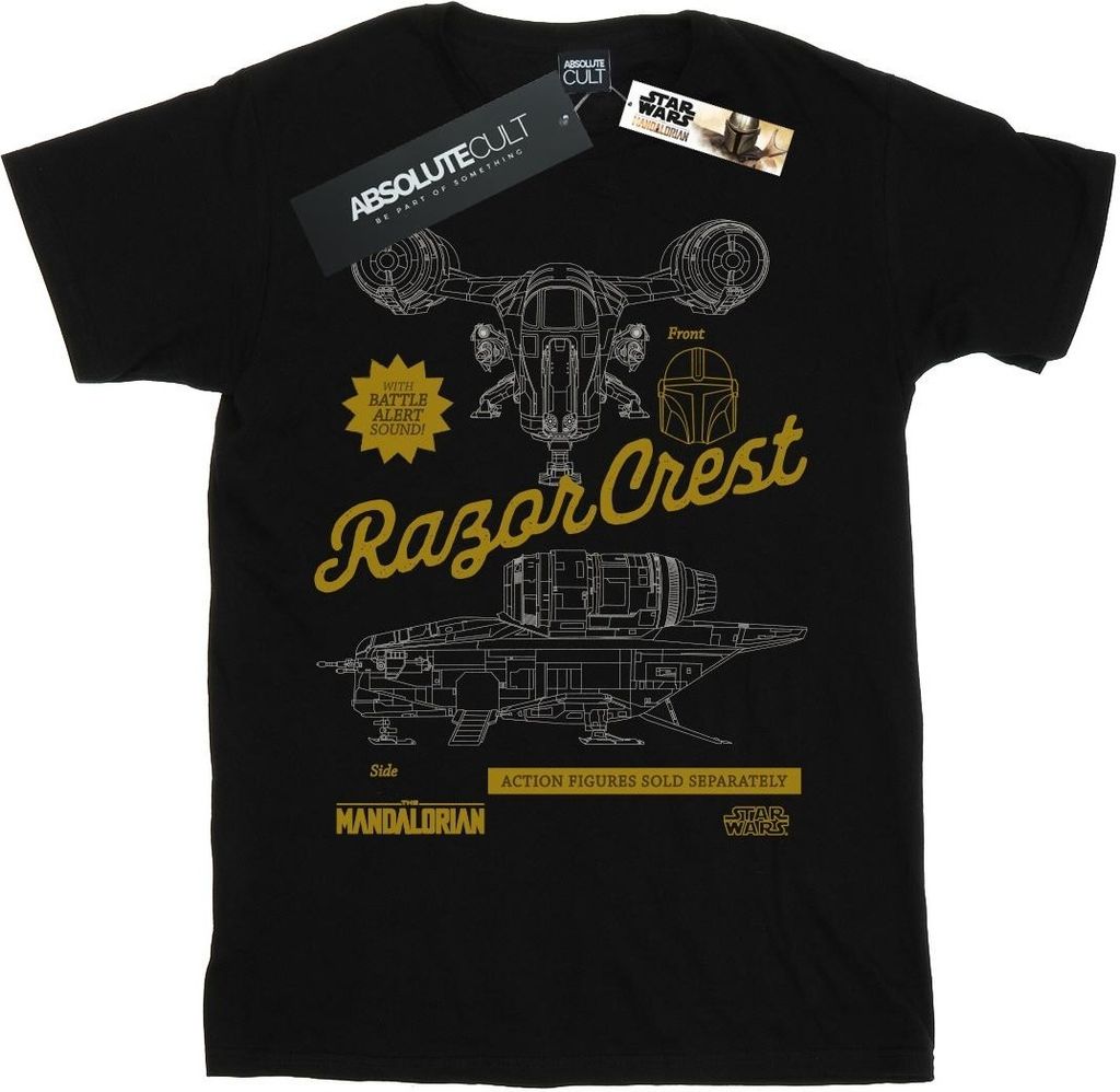 Star Wars - "The Mandalorian The Razor" T-Shirt für Damen BI45712 (3XL) (Schwarz)