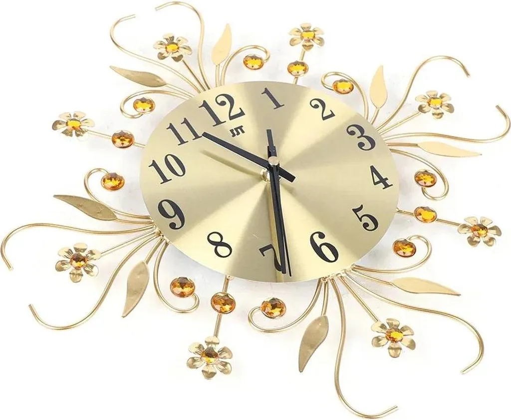 Idea Regalo: Orologio Parete Oro Silenzioso Metallo 34,6 cm Elegante