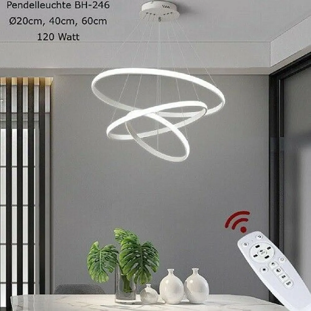 BH-246 Lampe LED suspendue 3 anneaux 120W Eurotondisplay Dimmable
