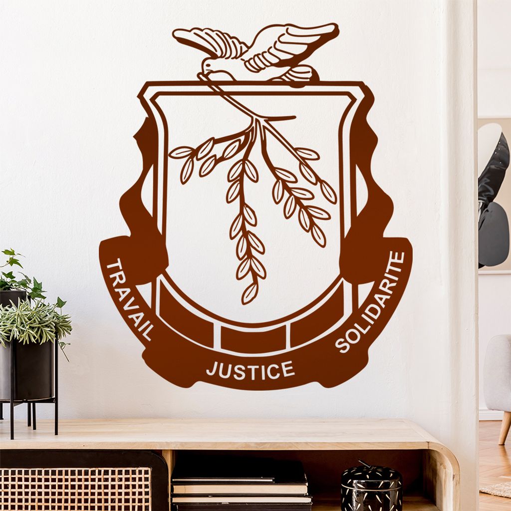 Guinea Wappen Wandtattoo Wandaufkleber Wall Sticker - Dekoration, Küche, Wohnzimmer, Schlafzimmer, Badezimmer