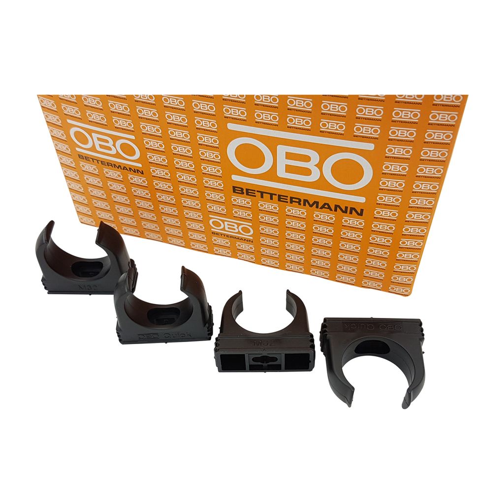 100 Stück OBO Bettermann Quickschellen Rohrschellen schwarz M32