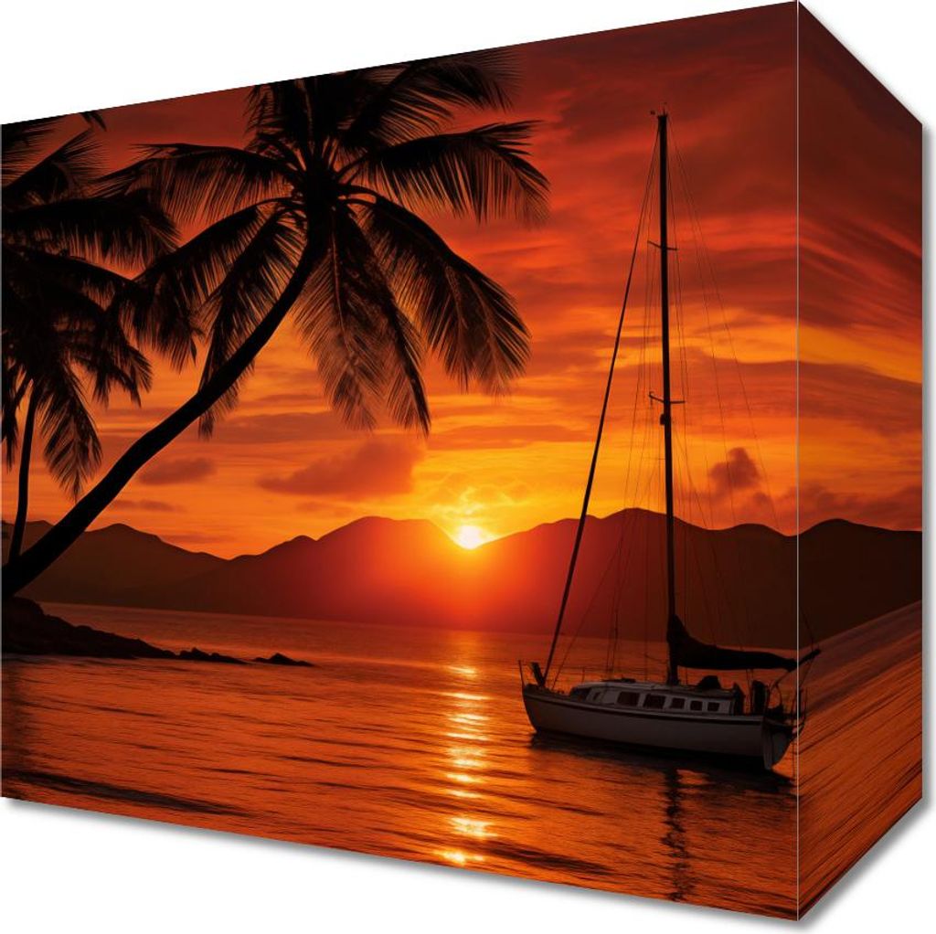 Bild 20x20cm Tropischer Sonnenuntergang