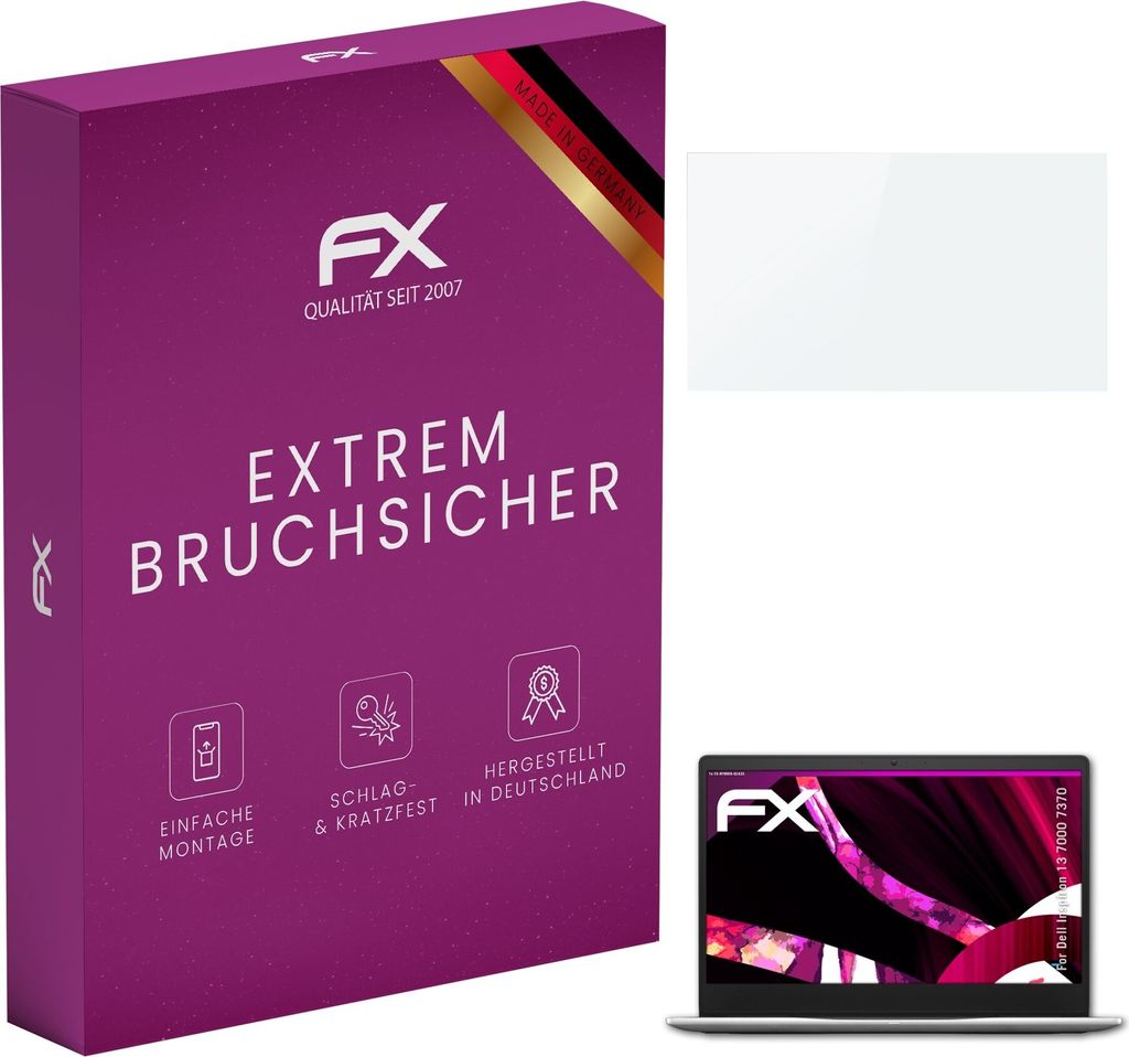 atFoliX FX-Hybrid-Glass Displayfolie kompatibel mit Dell Inspiron 13 7000 (7370) Glasfolie