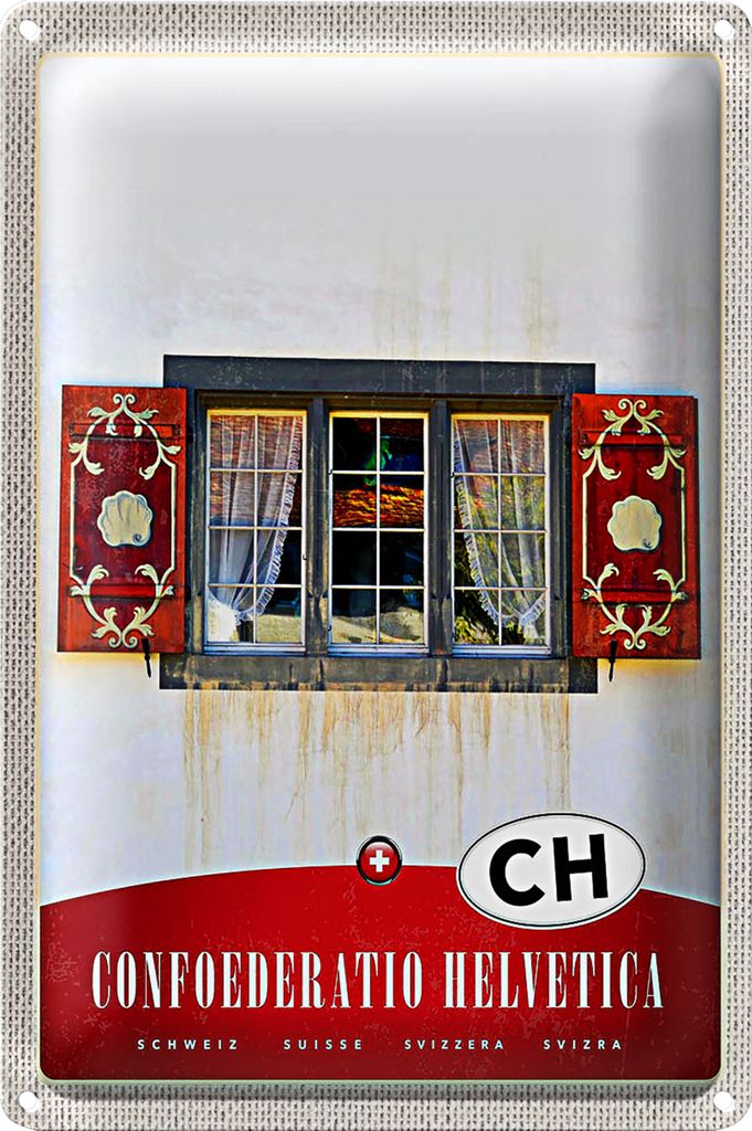 Blechschild Reise 18x12cm Confederation Helvetica Natur Haus