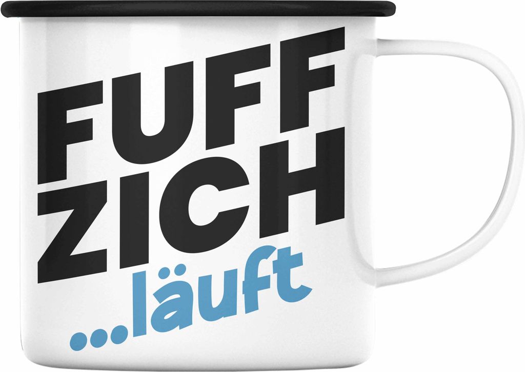 Trendation - 50. Geburtstag Emaille Tasse Frau Geschenk 50er Geschenkidee 50 Mutter Frauen Lustig Geschenke 50 Jahre Alt Mann Männer (Schwarz)